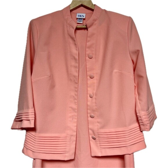 Vtg‎ Bedford Fair Classics Peach Women’s Dress Suit With Jacket Size 10 - Picture 2 of 14